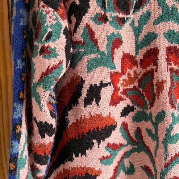 Farm Rio Toucans Scarf Print Cardigan Sweater | M - Picture 9 of 13